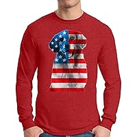 Awkward Styles Men's USA Flag Golden Retriever Long Sleeve T Shirt Tops Independence Day Gift