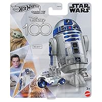 Hot Wheels Disney 100 Character Cars R2-D2, 1:64 Scale Collectible Toy Car from Star Wars