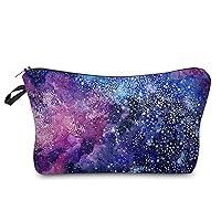 Makeup Toiletry Cosmetic Travel Carry Bag Zippered Luggage Pouch Multifunction Make-up Bag Holder Organizer Pouch Gift For Adult Women Men (Cool Starry Sky)