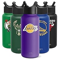 Simple Modern Officially Licensed NBA Los Angeles Lakers Water Bottle with Straw Lid | Vacuum Insulated Stainless Steel 32oz Thermos | Summit Collection | LA Lakers