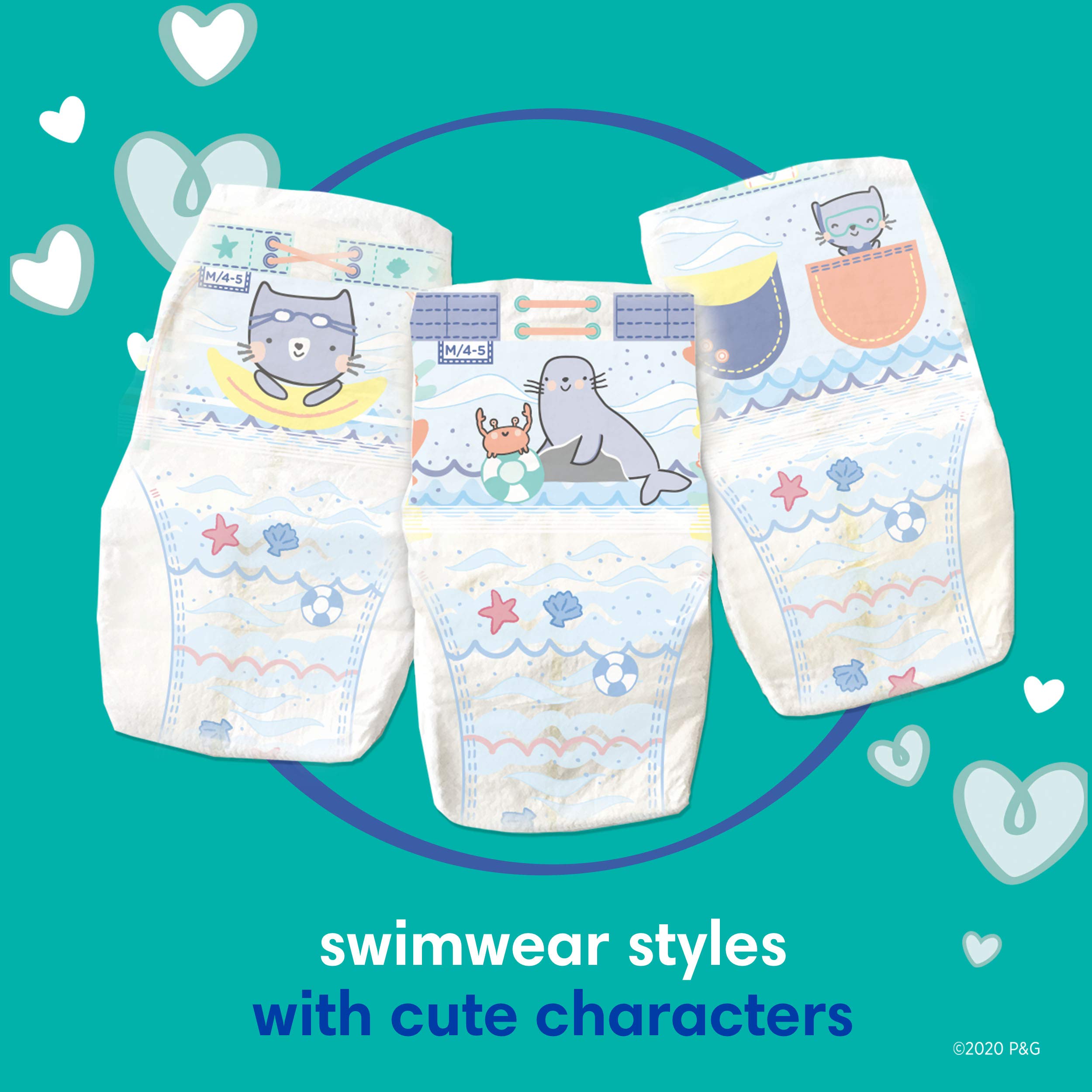 Pampers Splashers Disposable Swim Diapers Size 5 (31-40lbs), 17 Count