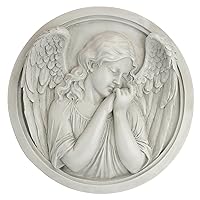 Design Toscano NG32473 Thoughts of an Angel Sculptural Wall Roundel,Antique Stone 12.00
