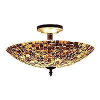 Chloe Lighting Crown Mosaic-Style 2 Light Semi-Flush Ceiling Fixture 16