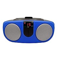 Sylvania SRCD243 Portable CD Player with AM/FM Radio, Boombox (Blue)
