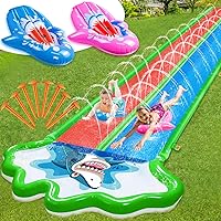 Slip and Slide Lawn Water Slides - Inflatable Heavy Duty Slip Slides with 2 Bodyboards,20x6ft 10 lb,Lawn Waterslide Summer Water Toy with Sprinkler for Kids Backyard Yard Outdoor Summer Party Play