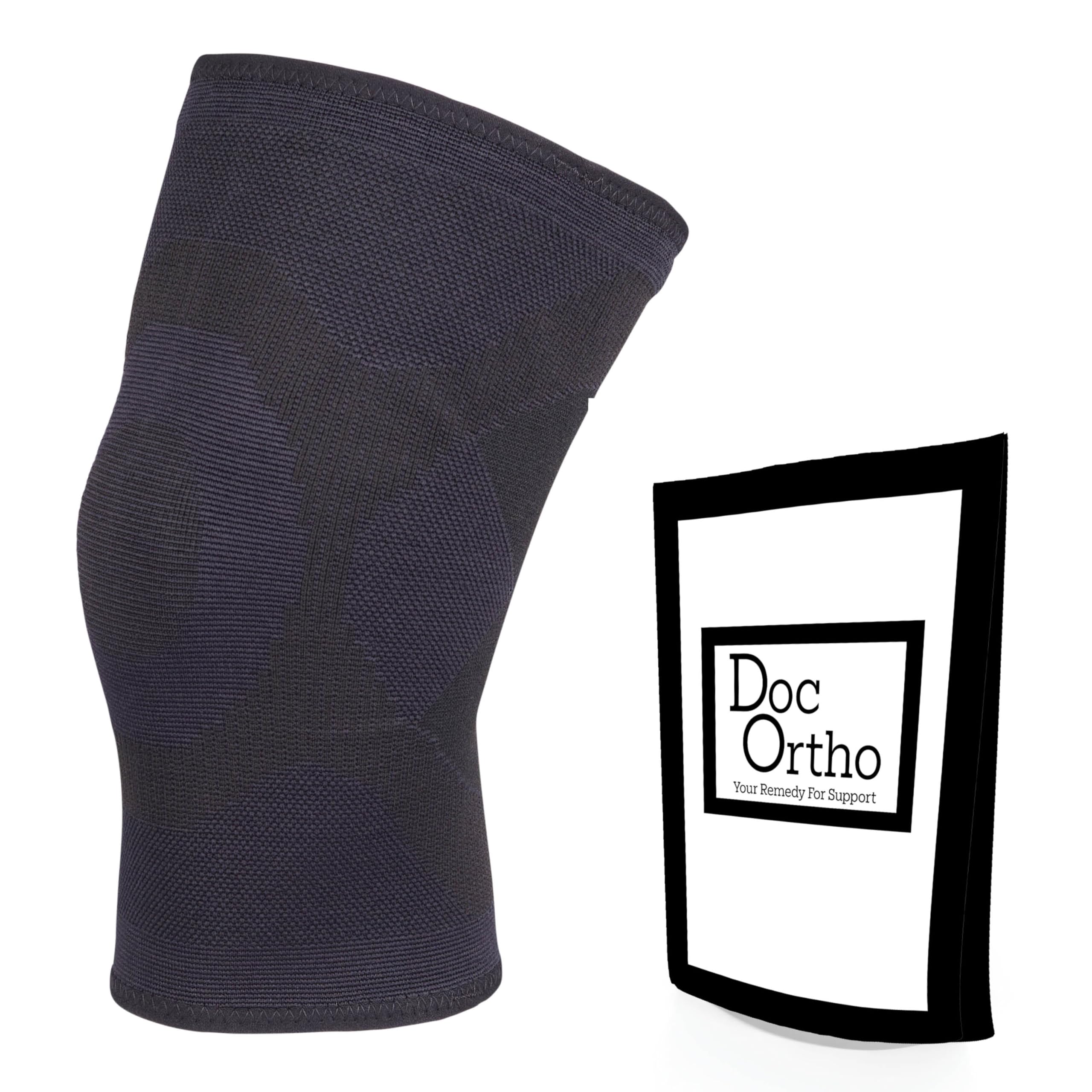 Doc Ortho Compression Knee Sleeve, Breathable Pull-On Support, Pair