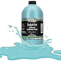 Pouring Masters Baby Blue Acrylic Ready to Pour Pouring Paint - Premium 32-Ounce Pre-Mixed Water-Based - for Canvas, Wood, Paper, Crafts, Tile, Rocks and More