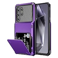 Vofolen for Samsung Galaxy S24 Ultra Wallet Case with Card Holder, Dual Layer Heavy Duty Shockproof Wallet Case, Hidden Flip 4-Card Slot Large Storage Protective Cover for S24 Ultra, 6.8
