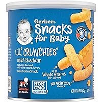 Snacks for Baby Lil Crunchies, Mild Cheddar, 1.48 Ounce (Pack of 6)