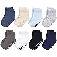 Touched by Nature Baby Girls' Organic Cotton Socks with Non-Skid Gripper for Fall Resistance