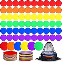 60 Pcs Spot Markers Floor Spots with Bag Non Slip Vinyl Poly Dots Spots Markers for Gym Floor Basketball Football Soccer Sports Speed Agility Training Gym Dance Classroom Org