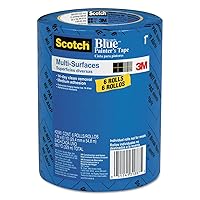 Scotch Painter's Tape Original Multi-Surface Painter's Tape, Blue, Paint Tape Protects Surfaces and Removes Easily, Multi-Surface Painting Tape for Indoor and Outdoor Use, 0.94 Inches x 60 Yards, 6 Rolls