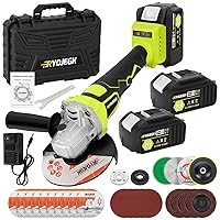 5”Cordless Angle Grinder, 21V Battery-Powered Grinders Tools, 10000 RPM Brushless Motor Metal Grinder w/ 2X 4.0Ah Battery & Fast Charger, Flap Disc for Cutting, Grinding