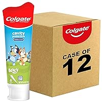 Colgate Kids Toothpaste with Fluoride, Anticavity & Cavity Protection Toothpaste, for Ages 2+, Bluey, Mild Bubble Fruit Flavor, 4.6 Ounce (Pack of 12)