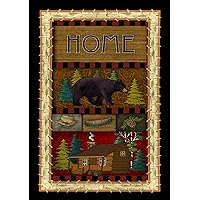 1012473 Lodge Collage Home Flag 28x40 Inch Double Sided for Outdoor Bear House Yard Decoration