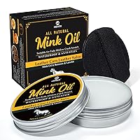 Mink Oil for Leather Boots, Leather Conditioner and Cleaner 3.52oz-All-Natural Waterproof Soften and Restore Shoes
