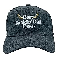 Best Buckin Dad Ever Hat Funny Fathers Day Hunting Antlers Graphic Novelty Cap Funny Hats Dad Joke Funny Hunting Novelty Hats for Men Black - Standard