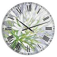 Traditional Wall Clock 'Flower Cleome Splash II' Cottage/Country Large Wall Clock for Kitchen Decor