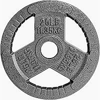 Yes4All Tri-Grip Handles Olympic Weight Plates/Cast Iron Weight Plates, Suitable for Barbell Exercises, Strength, Flexibility Training