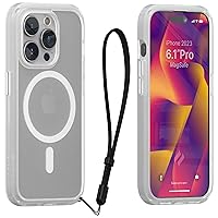 Catalyst Influence Case for iPhone 15 Pro, Wireless Charging Compatible, Drop Proof, Fingerprint Resistant, Raised Edges, Preventing Scratches, 30% Louder Audio, Lanyard Included - Frosted Clear