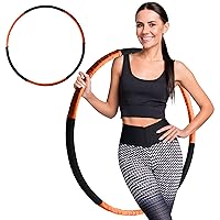 SQUATZ Exercise Hula Hoop for Adults Weight Loss - Weighted Hula Hoop for Workout, Adjustable & Detachable Weighted Hula-Hoop