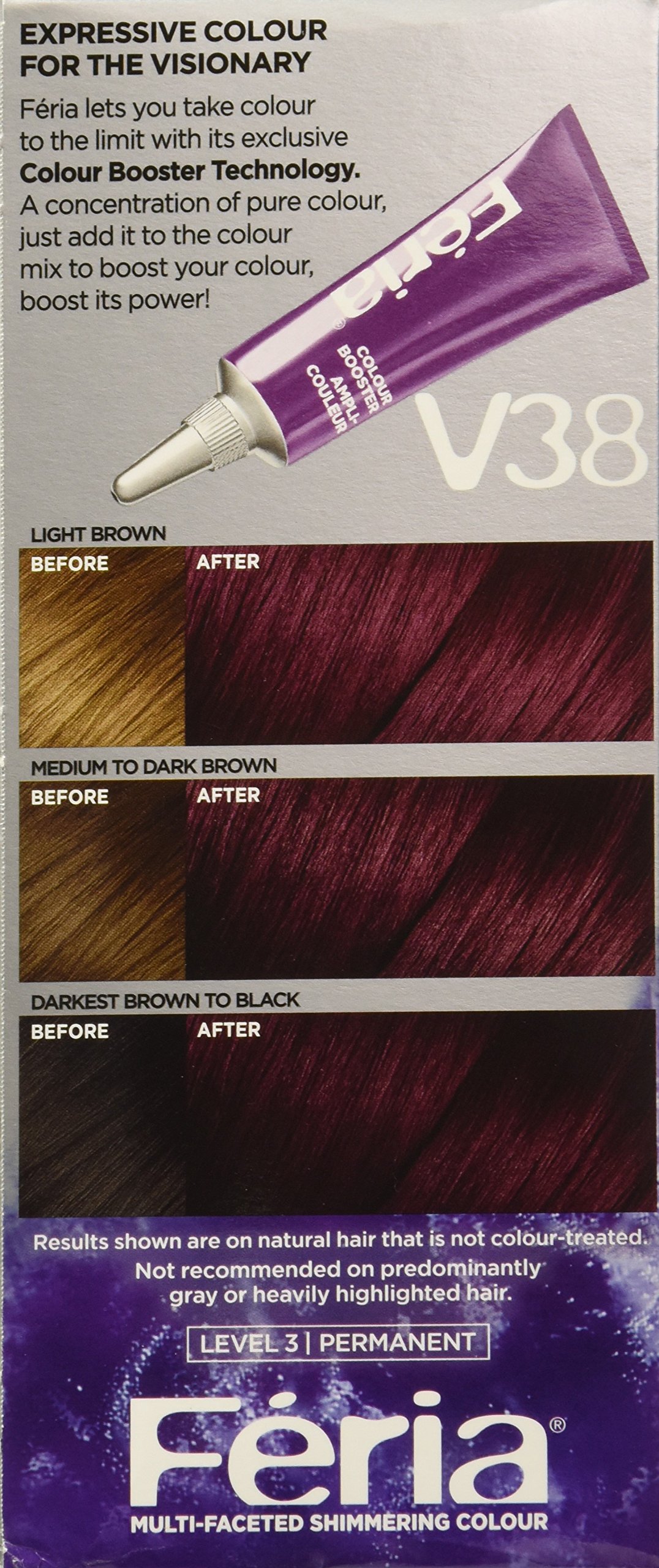 Mua L'Oreal Paris Feria Multi-Faceted Shimmering Permanent Hair Color Hair  Dye, V38 Violet Noir (Intense Deep Violet) trên Amazon Mỹ chính hãng 2023 |  Fado
