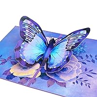 Ribbli Butterfly Birthday Card - 3D Pop Up Card,Morpho Butterfly Card,Mothers Day Card, Anniversary,Thinking Of You,Get Well,Butterfly Gifts For Her,Women,Wife,Daughter,Girl,Mom,Girlfriend
