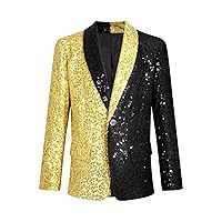 CHICTRY Kids Boys' Blazer Jacket Sparking Sequin One Button Dress Suit Dinner Wedding Dance Party Top