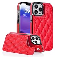 XYX for iPhone 13 Pro Max Wallet Case with Card Holder, RFID Blocking PU Leather Double Magnetic Clasp Back Flip Protective Shockproof Cover 6.7 inch, Red
