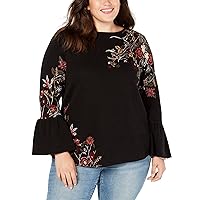 Style & Co. Plus Size Cotton Jacquard Bell-Sleeve Sweater
