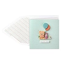 Hallmark Signature Disney Baby Shower Card for New Parents (Winnie the Pooh and Piglet) Welcome New Baby, Congratulations
