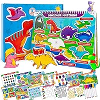 Montessori Dinosaur Books for Kids 3+ Year Olds - Preschool Learning Activities for Toddlers Pre K Workbooks - Educational Toys Autism Sensory - Ages 3-4 4-5 5-7, Birthday Gifts for Boys Girl