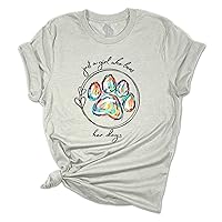 Womens Dog Paw Print Tshirt Just A Girl Who Loves Her Dogs Short Sleeve T-Shirt