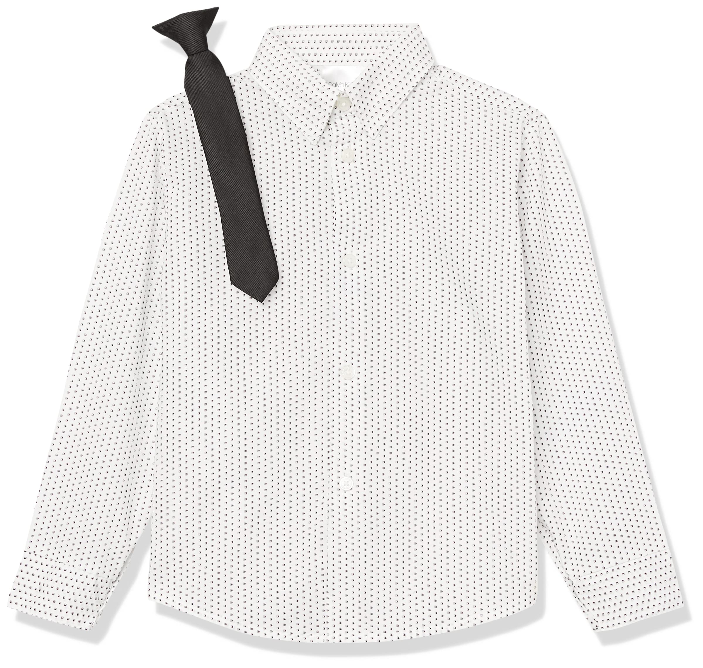 Calvin Klein Boys' 4-Piece Formal Suit Set, Vest, Pants, Collared Dress Shirt, and Tie