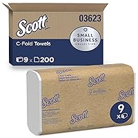 Scott 03623 C-Fold Paper Towels, Convenience Pack, 10 1/8 x 13 3/20, White, 200 per Pack (Case of 9)