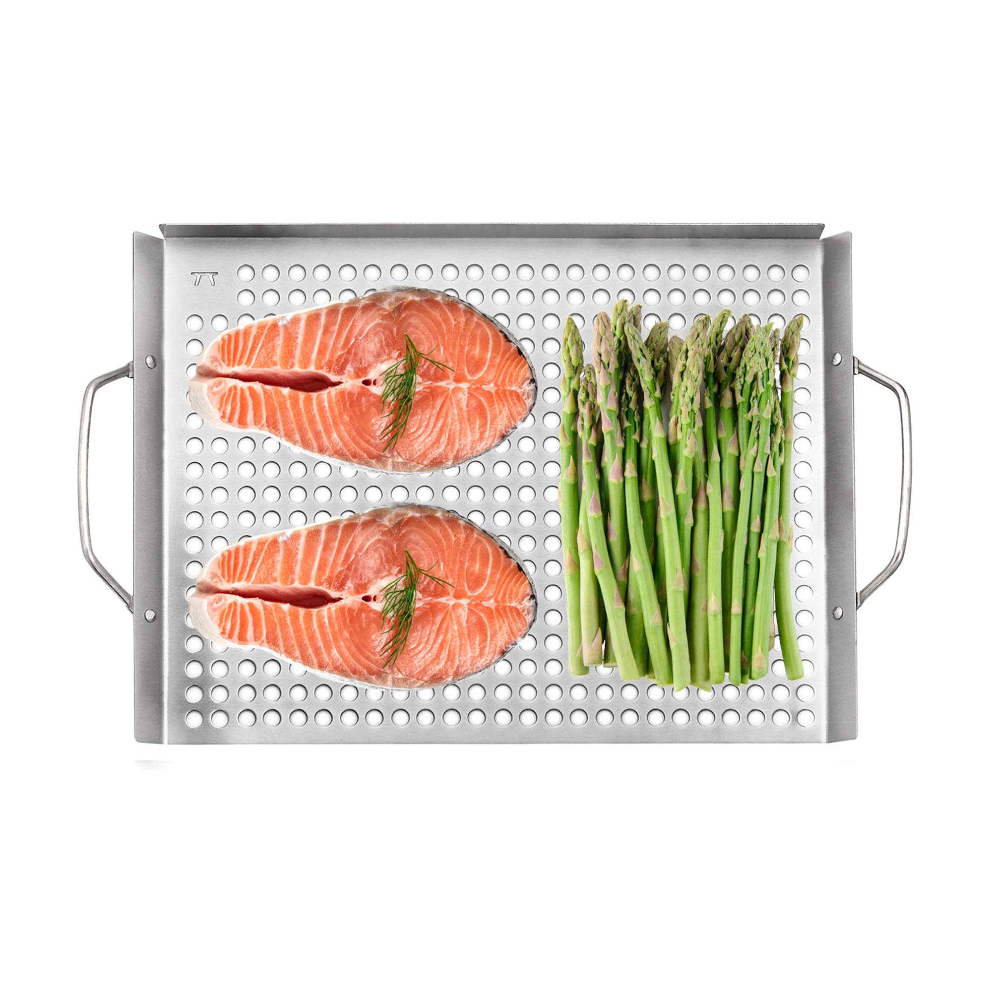 Outset 76630 Stainless Steel Grill Topper Grid, Set of 2, 11