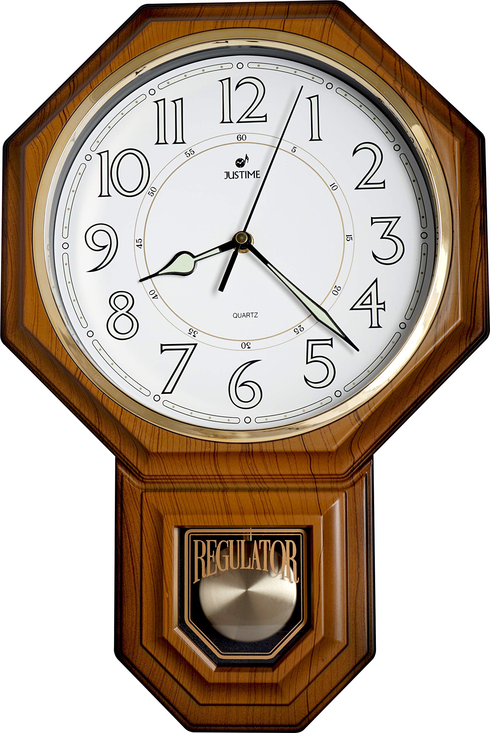 Mua JUSTIME Traditional Schoolhouse Pendulum Luminous Wall Clock Chimes  Hourly with Westminster Melody Made in Taiwan (PP0258-L-LW Light Wood  Grain) trên Amazon Mỹ chính hãng 2023 | Giaonhan247