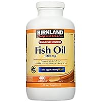 Kirkland Signature Natural Fish Oil Concentrate with Omega-3 Fatty Acids - 400 Softgels (Pack of 2)