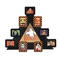 Halloween Picture Frame Collage - Triangle Photo Board, 17x17 inch Wall Mount,with Magnetic Frames for Halloween Photo Display or Gothic Décor