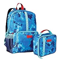 Highlights Do Great Things Tie-Dye Backpack and Lunch Box Set for Kids, 17-Inch Weather-Resistant Backpack and Reusable Insulated Lunch Box for Boys and Girls, Ages 5-9