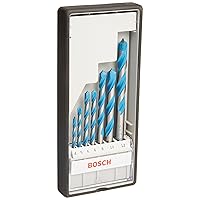 Bosch Professional 7-Piece CYL-9 4/5/6/6/8/10/12 Multi Construction Multi-Purpose Drill Bit Set, Accessories for Drills, with Round Shank Drill Chuck
