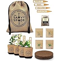 Indoor Herb Garden Starter Kit - Non GMO, Heirloom Herb Seeds - Cilantro, Oregano, Parsley and Basil Seeds for Planting - Gardening Gifts - Made in USA (Herb Garden Starter Kit)