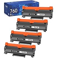TN760/TN730 tn760 tn730 Compatible Toner Cartridge Replacement for Brother (Black,4 Pack)for use with MFC-L2710DW MFC-L2750DW HL-L2350DW HL-L2370DW HL-L2395DW HL-L2390DW DCP-L2550DW Printers
