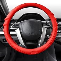 FH Group Universal Fit Silicone with Grip and Pattern Massaging Grip Steering Wheel Cover fits most Cars, SUVs, Trucks, and Vans Yellow