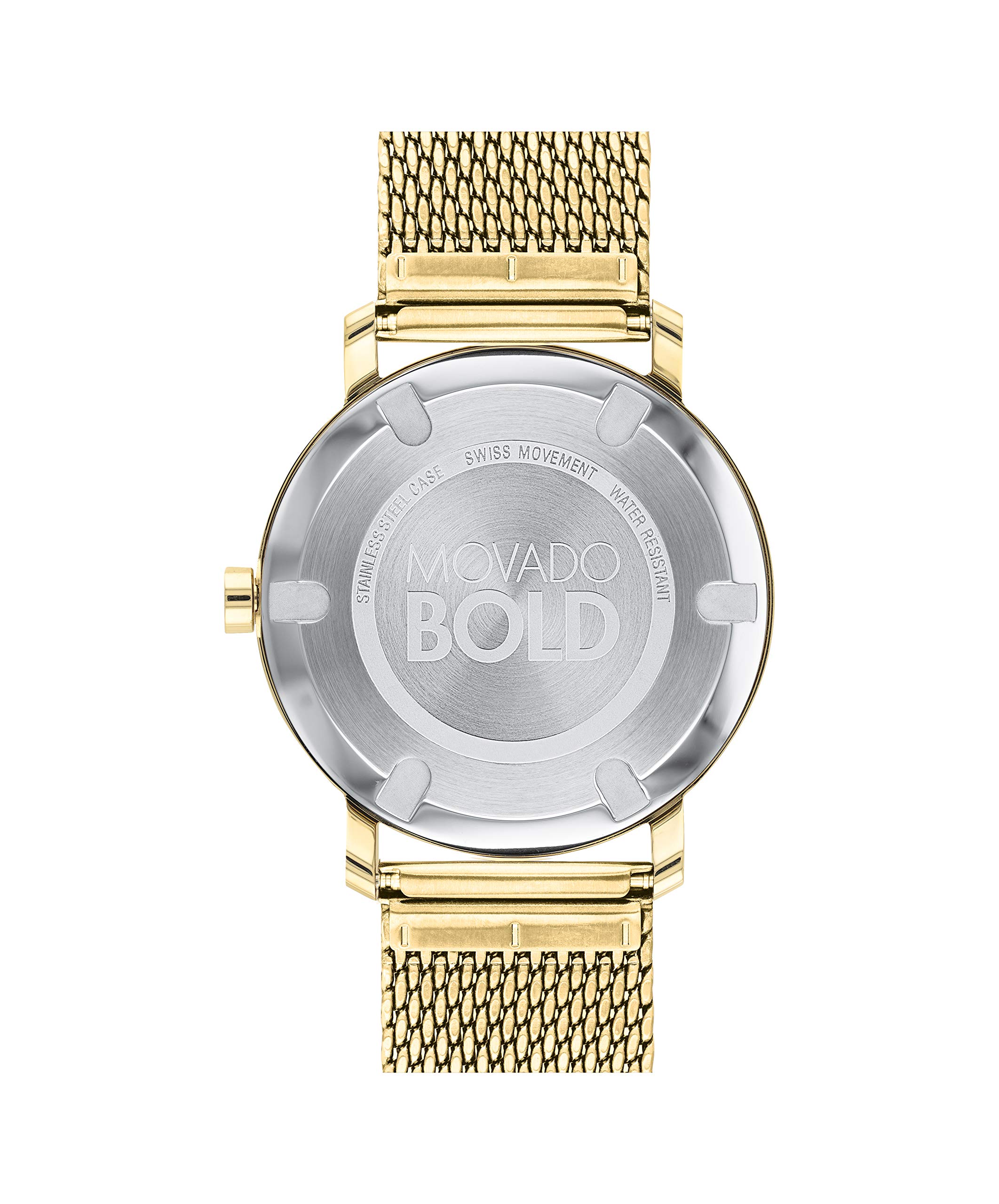 Movado Men's Bold Evolution Pale Yellow Gold Ion-Plated Steel Case and Mesh Bracelet, Yellow Gold