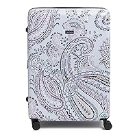 Vera Bradley Women's Hardside Rolling Suitcase Luggage, Soft Sky Paisley, 29