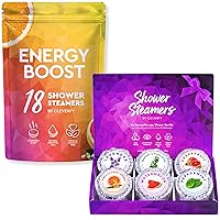 Cleverfy Shower Steamers Pack of 18 and Pack of 6: Energy Boosting Variety Pack Bundle. Shower Bombs with Essential Oils.