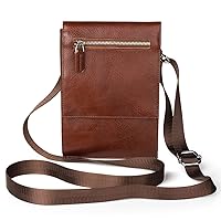 Mult Pockets Crossbody Bag, Men's Messenger Bags Classic Vintage Leather Shoulder Crossbody Bag