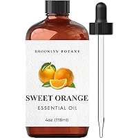 Brooklyn Botany Sweet Orange Essential Oil - Huge 4 Fl Oz - 100% Pure and Natural - Premium Grade with Dropper - for Aromatherapy and Diffuser