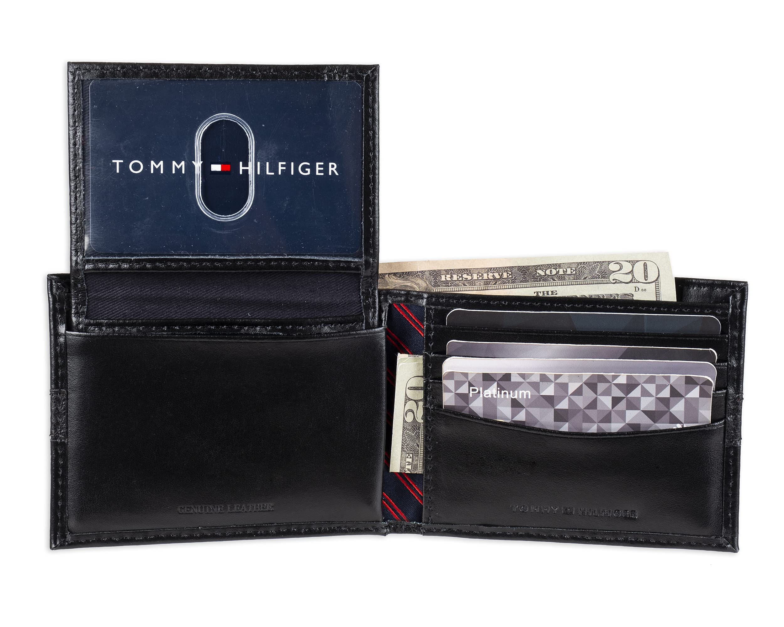 Tommy Hilfiger Men's Classic Leather Passcase Wallet with RFID Protection